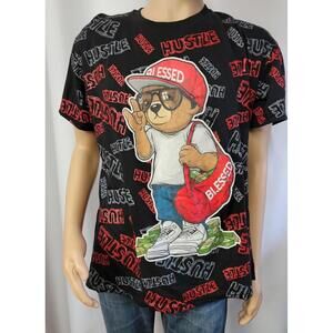 Launder by Bailey Apparel Black/red Hustle Blessed Shirt Men’s XL #WM1